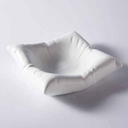 Ceramic Pillow Shape Plate Artistic Food Dish