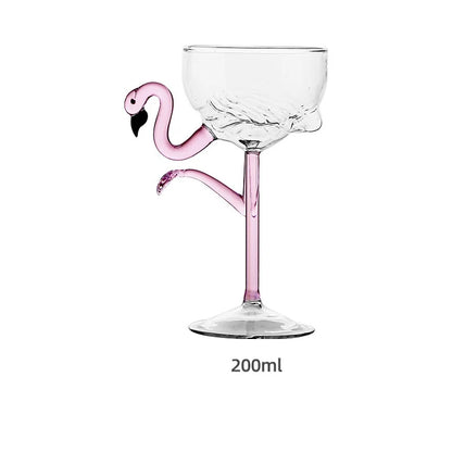 Flamingo Cocktail Glass Set Clear Party Drinkware