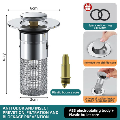 Pop-Up Anti-Clogging Sink Strainer