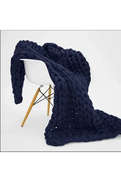 Chunky Knit Blanket Soft Cozy Throw for Sofa Bed