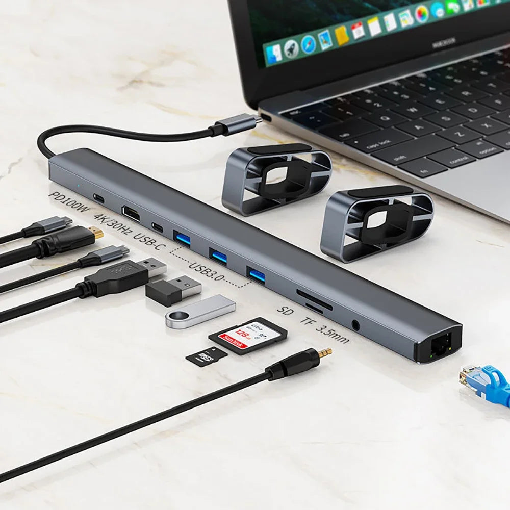 10-in-1 USB-C Hub with 4K HDMI, Ethernet and 100 W PD