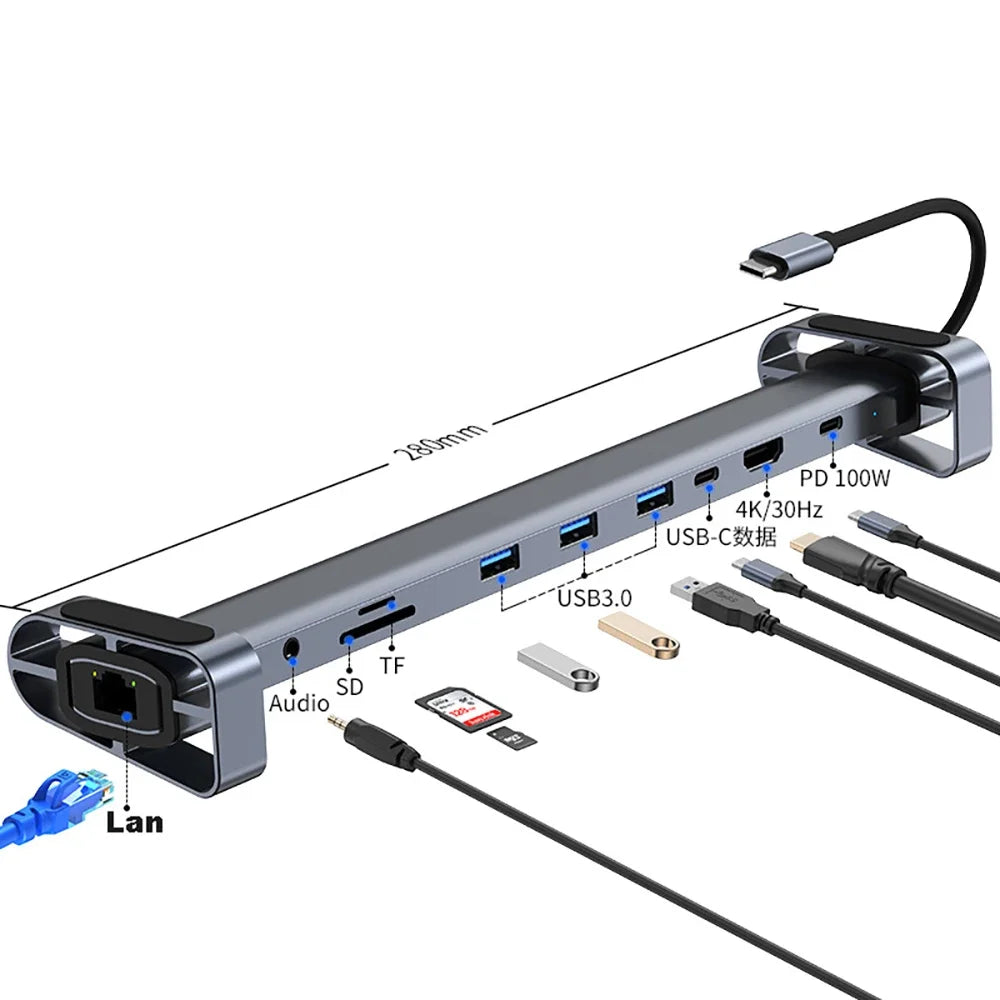10-in-1 USB-C Hub with 4K HDMI, Ethernet and 100 W PD