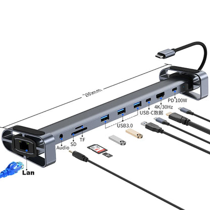 10-in-1 USB-C Hub with 4K HDMI, Ethernet and 100 W PD