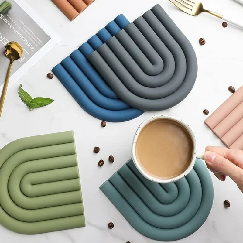 Rainbow Silicone Trivets – 2 Pieces