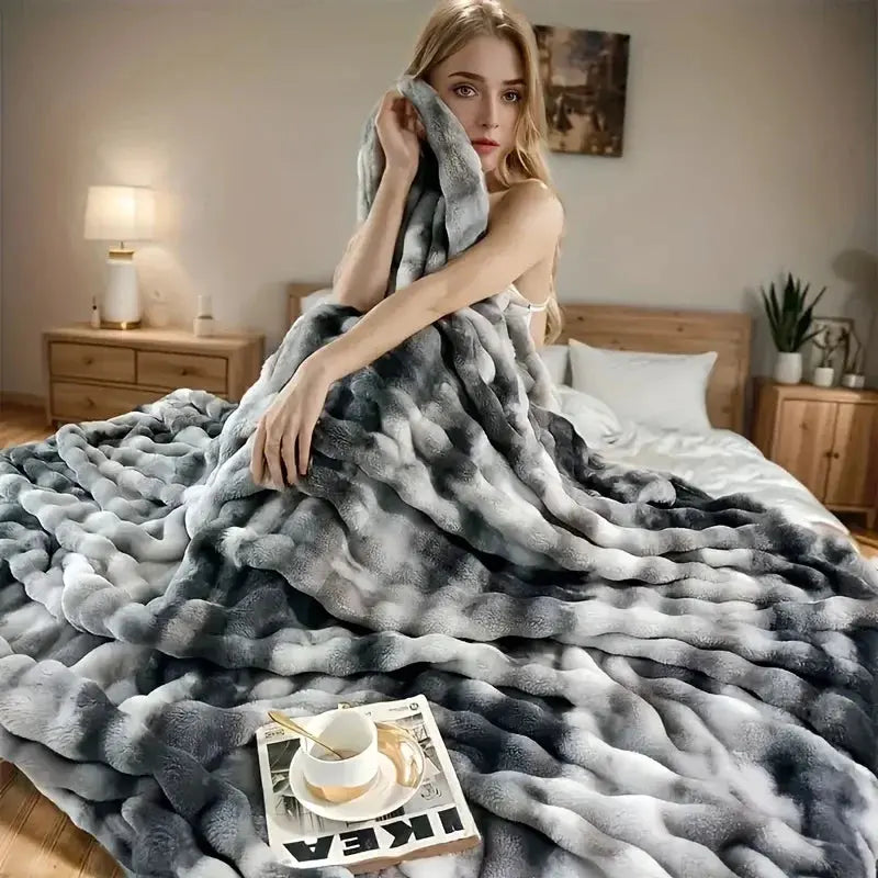 Tie Dye Faux Fur Blanket