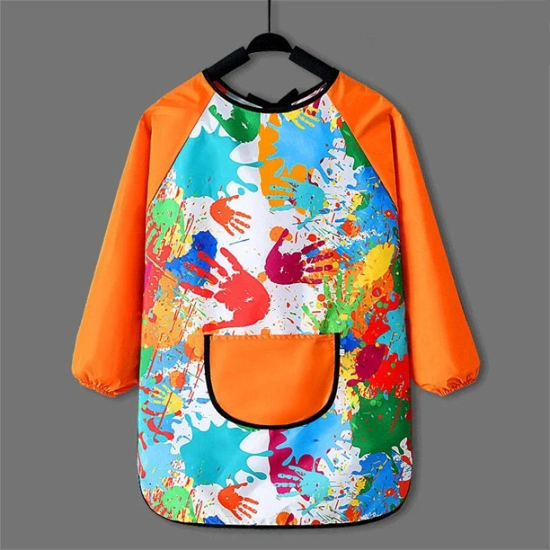 Waterproof Long-Sleeved Children's Painting and Craft Apron