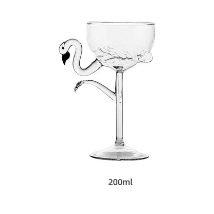 Flamingo Cocktail Glass Set Clear Party Drinkware