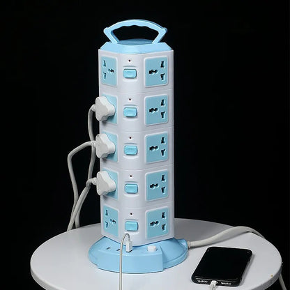Vertical Surge Protector Tower Power Strip with USB