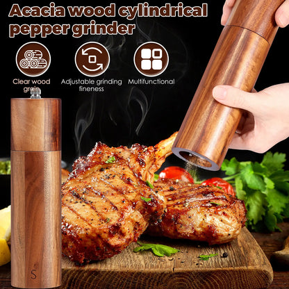 Wooden Pepper Grinder Set