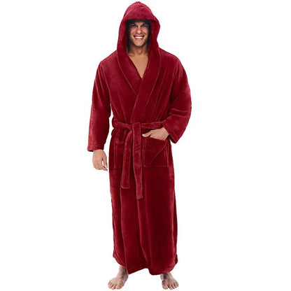 Men’s Hooded Bathrobe – Cozy Winter Robe