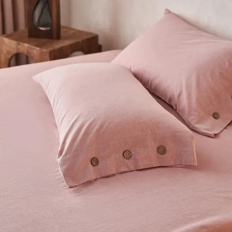 Solid Cotton Pillowcase Set – 2 Pieces