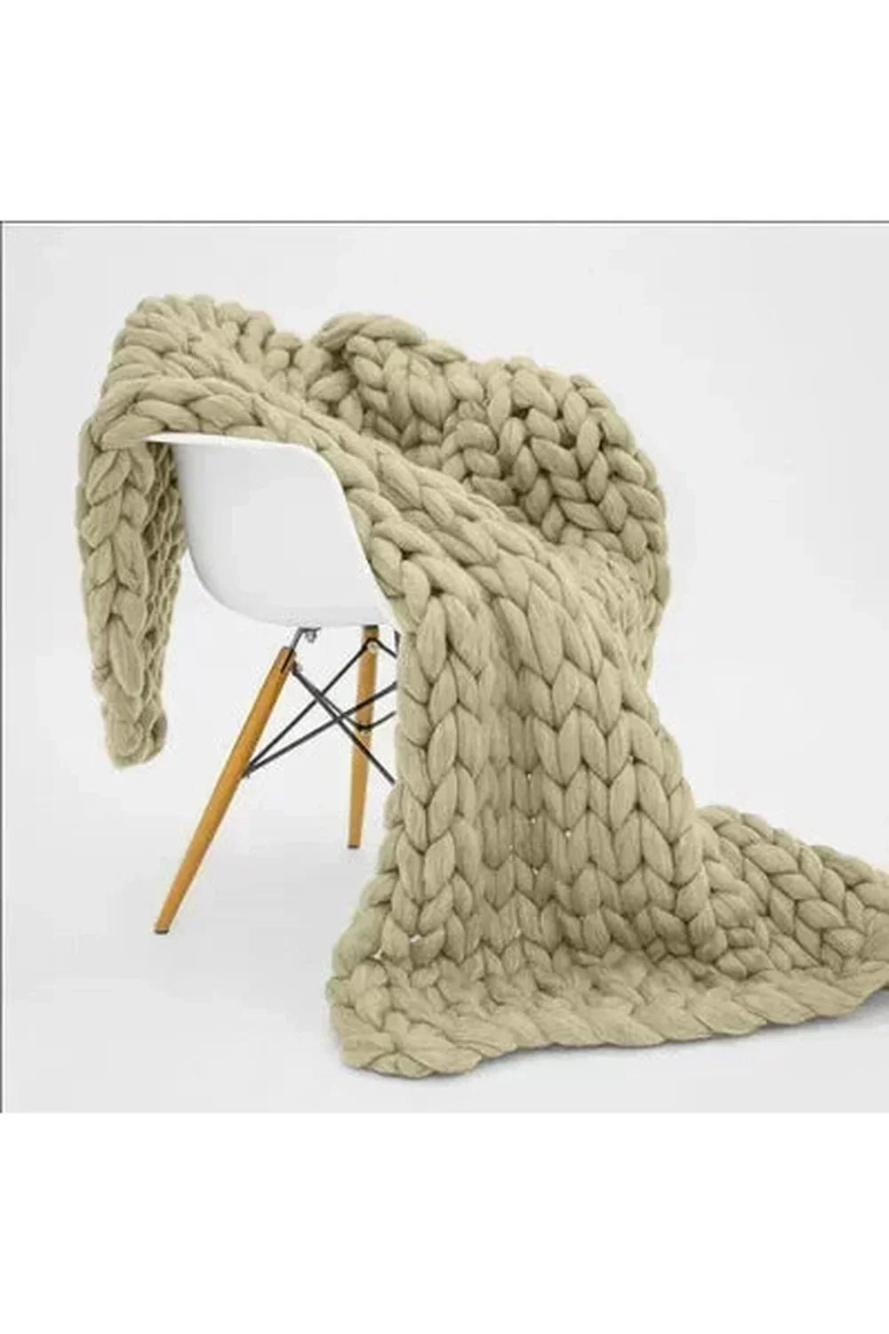 Chunky Knit Blanket Soft Cozy Throw for Sofa Bed
