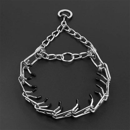 Dog Prong Training Collar – Rubber-Tipped Metal Pinch Collar for Safe, Effective Lead Training