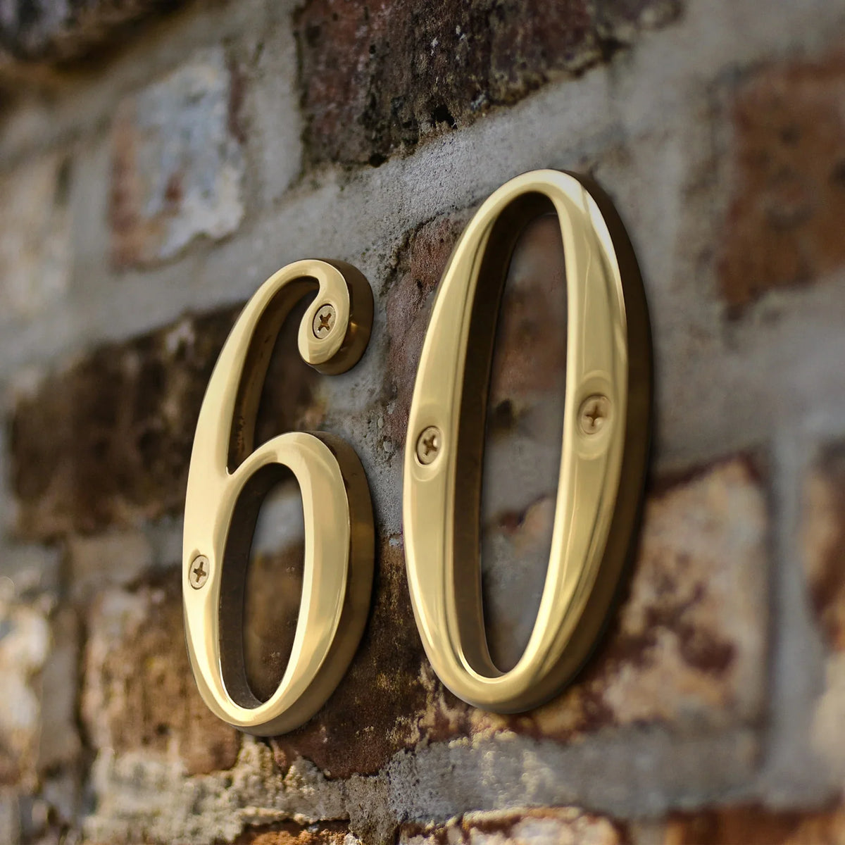 Polished Brass House Numbers