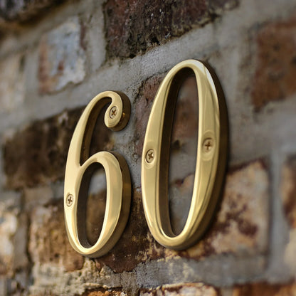 Polished Brass House Numbers
