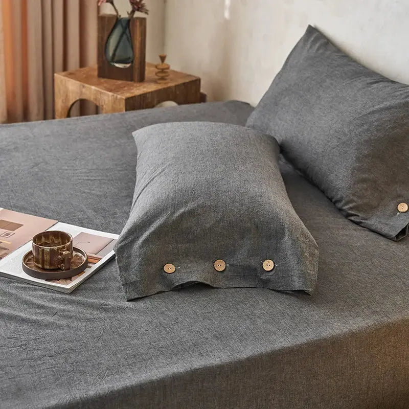 Solid Cotton Pillowcase Set – 2 Pieces