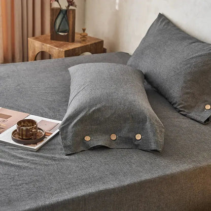 Solid Cotton Pillowcase Set – 2 Pieces