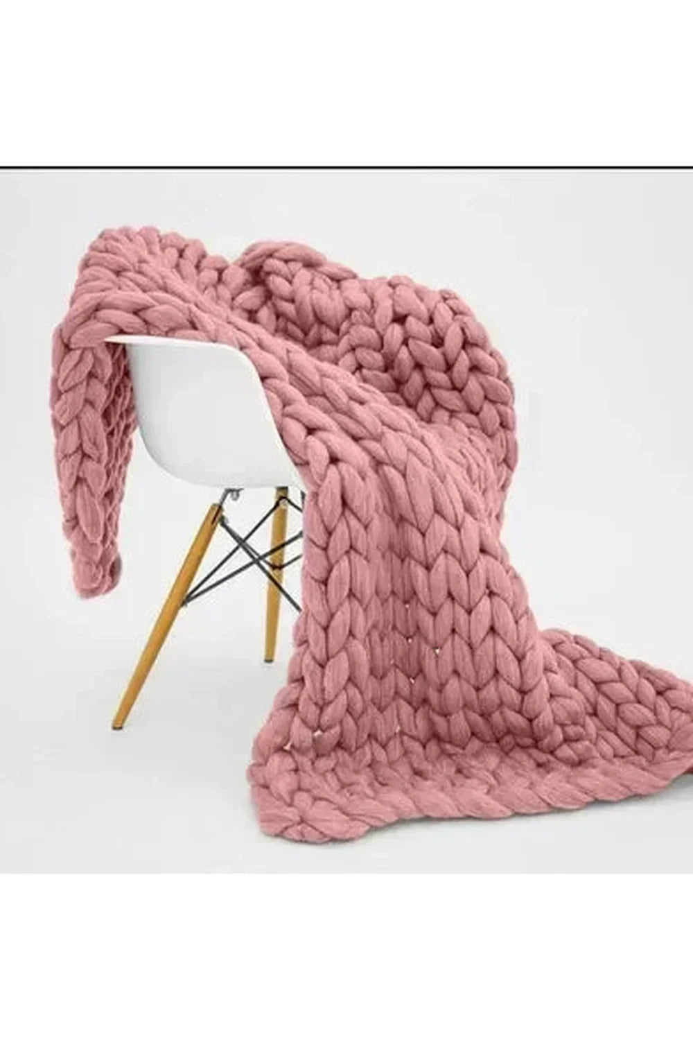 Chunky Knit Blanket Soft Cozy Throw for Sofa Bed