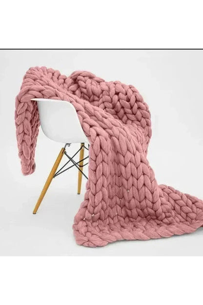 Chunky Knit Blanket Soft Cozy Throw for Sofa Bed