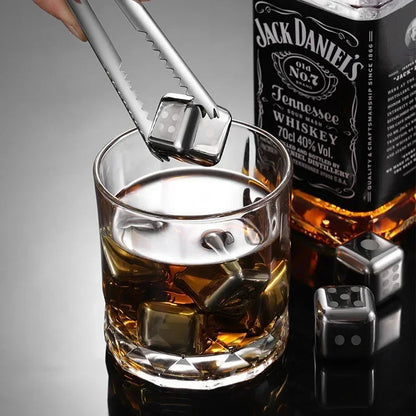Whisky Cooling Stones Stainless Steel Cubes Gold