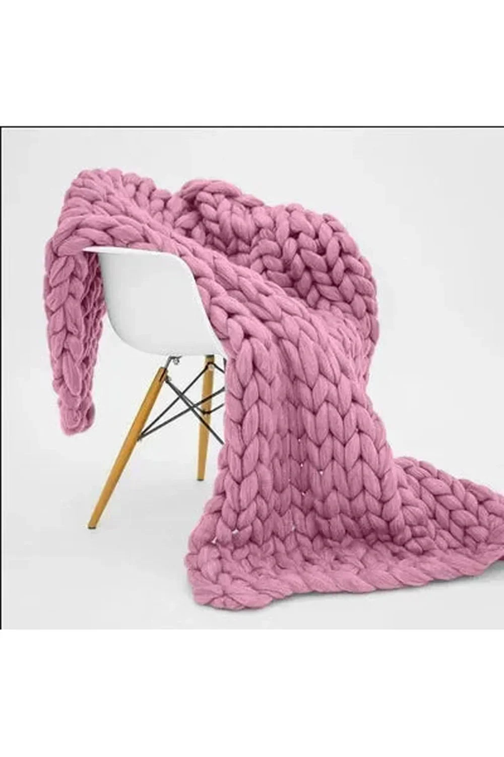 Chunky Knit Blanket Soft Cozy Throw for Sofa Bed