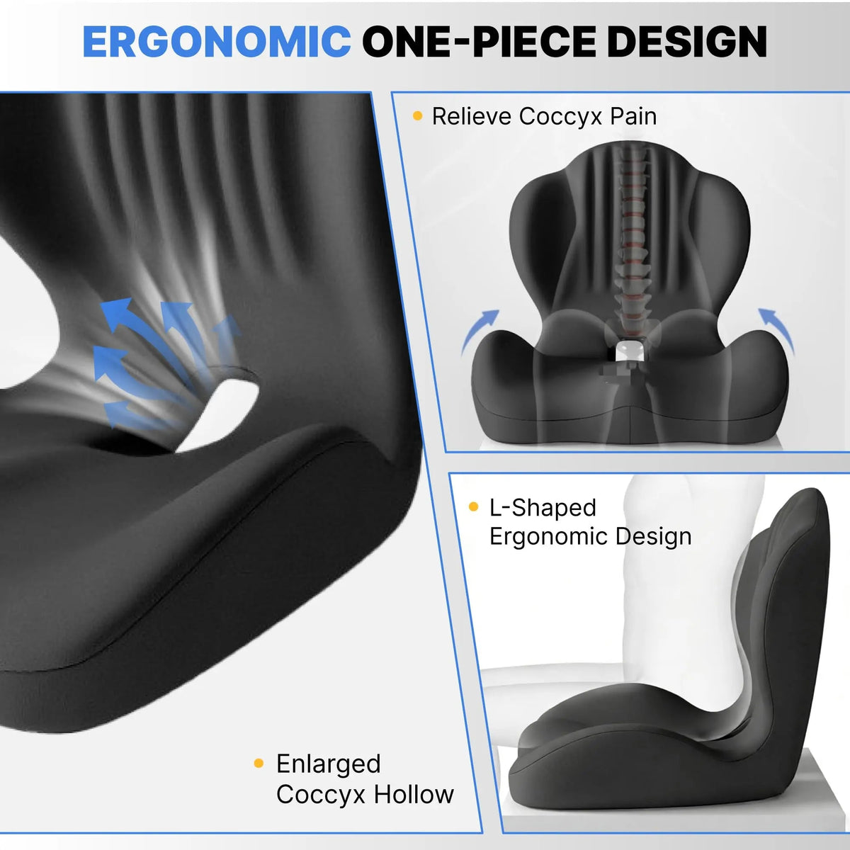 Memory Foam Seat Cushion Contoured Sitting Pad