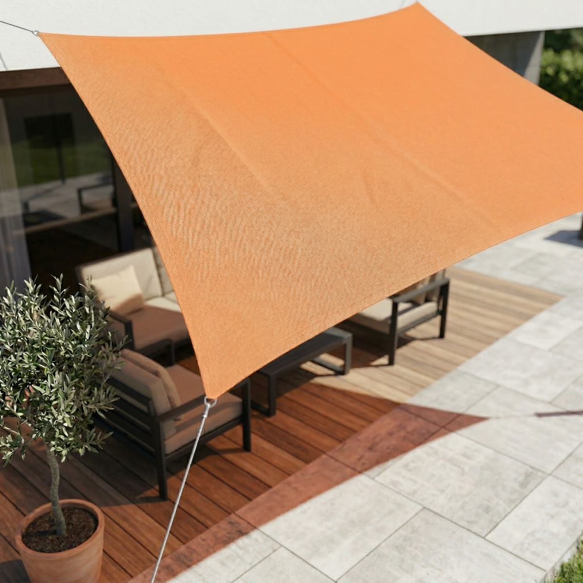 Rectangular Water-Resistant Shade Sail with UV Protection