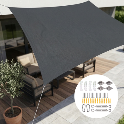 Rectangular Water-Resistant Shade Sail with UV Protection