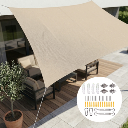 Rectangular Water-Resistant Shade Sail with UV Protection