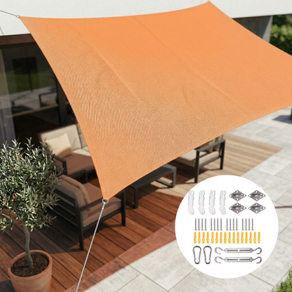 Rectangular Water-Resistant Shade Sail with UV Protection