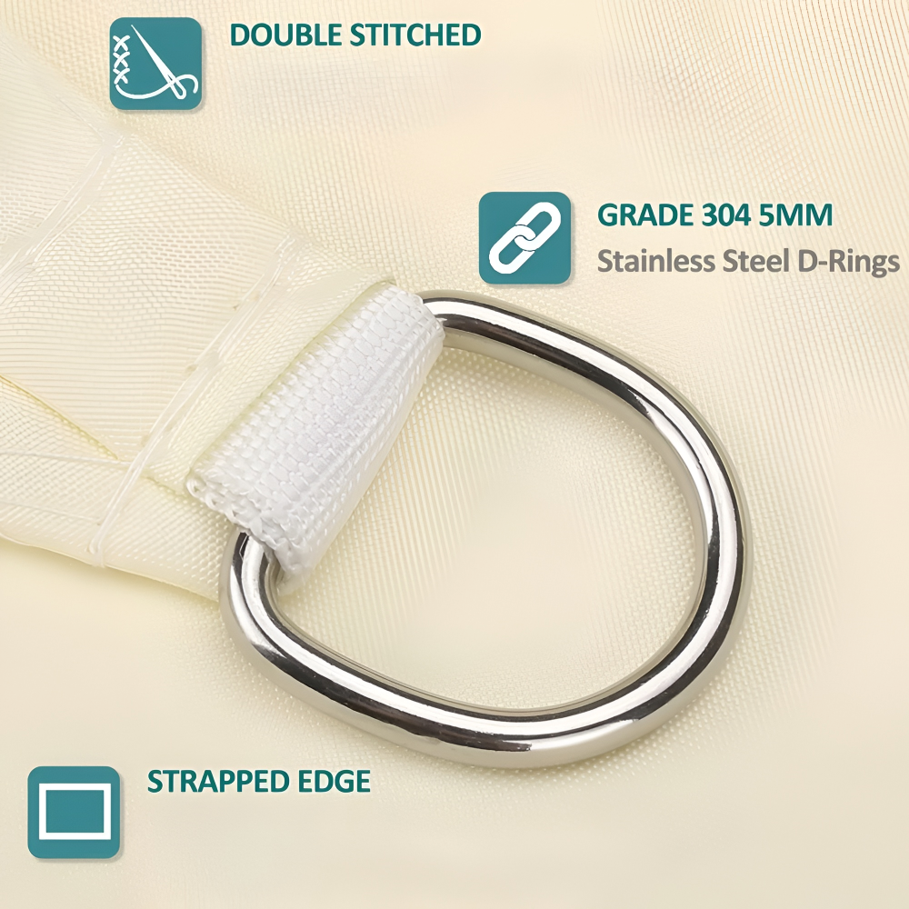 Rectangular Water-Resistant Shade Sail with UV Protection