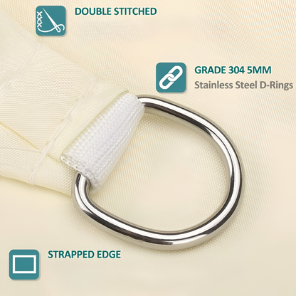 Rectangular Water-Resistant Shade Sail with UV Protection