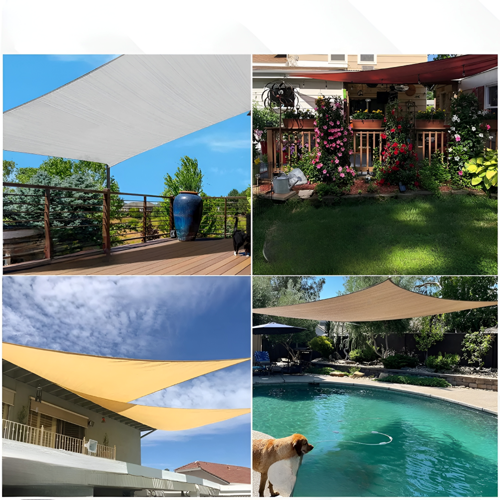 Rectangular Water-Resistant Shade Sail with UV Protection