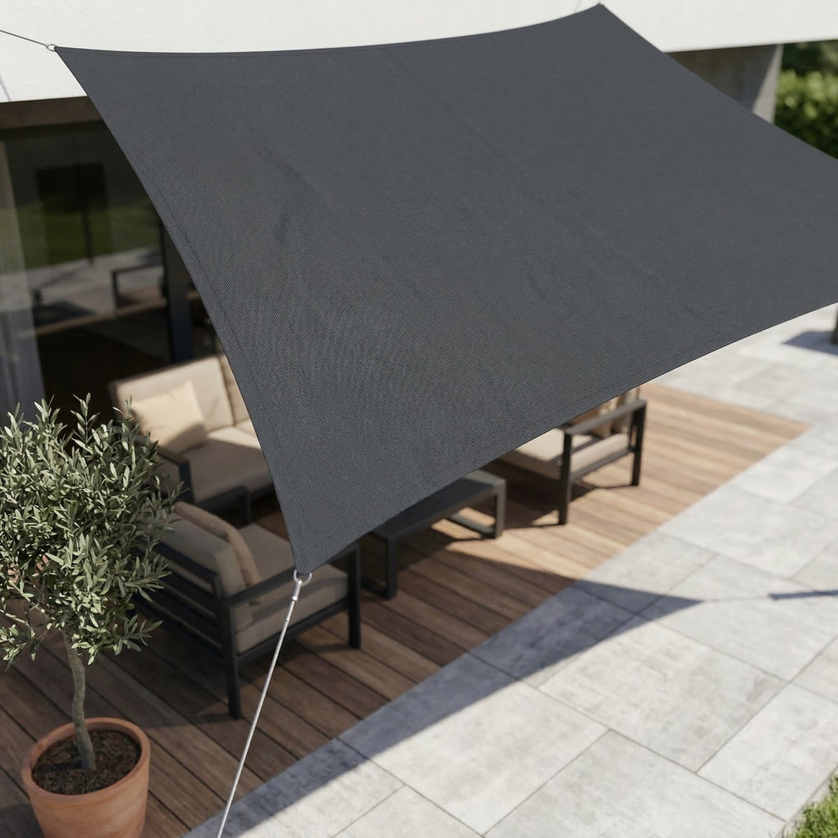 Rectangular Water-Resistant Shade Sail with UV Protection