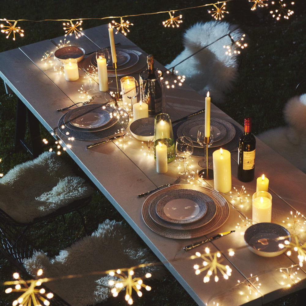 Copper Starburst String Lights Warm LED Decor