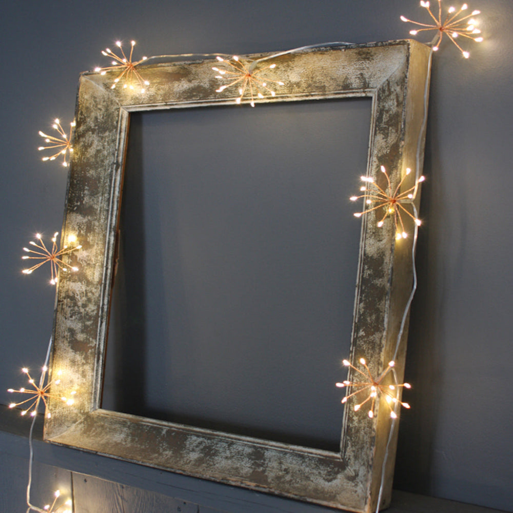 Copper Starburst String Lights Warm LED Decor
