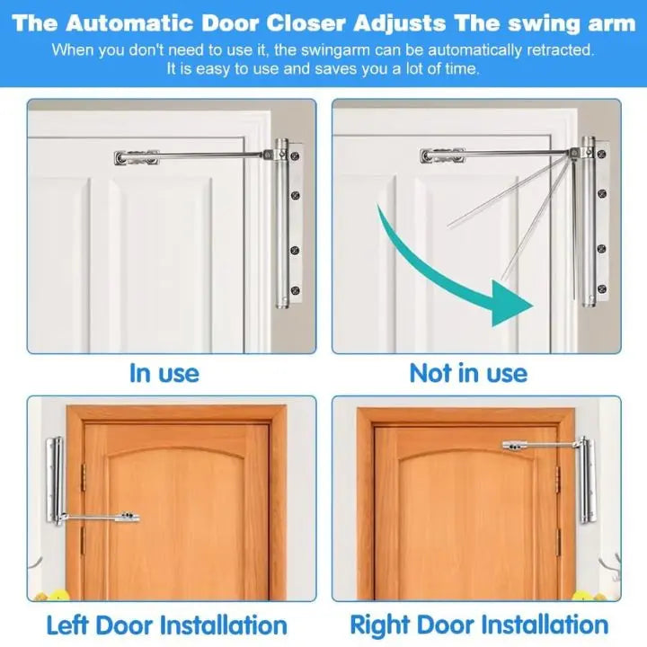 Automatic Door Closer – Stainless Steel Hardware