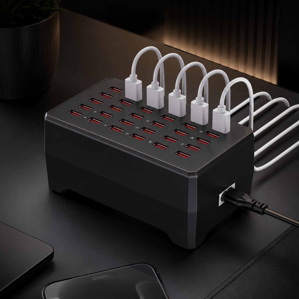 USB Hub Multi Device Charging Station Multiple Port Design
