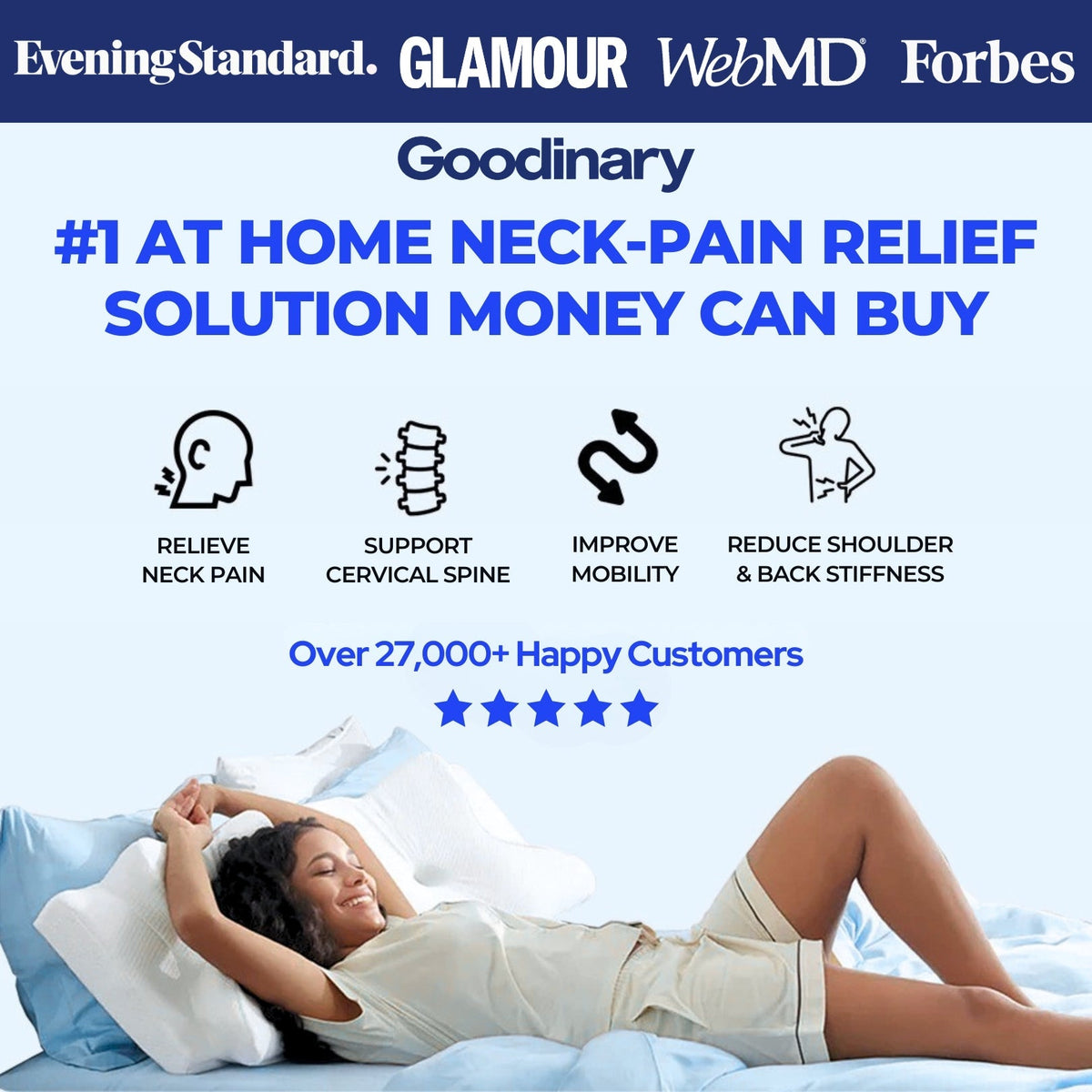 Contoured Memory Foam Pillow with Cooling Cover