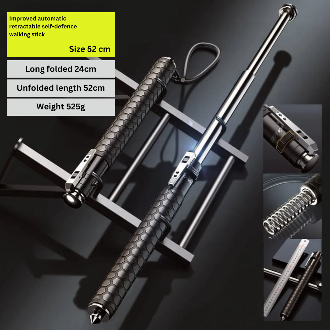LED Hiking Walking Stick – Safety Trekking Pole Auto-Open