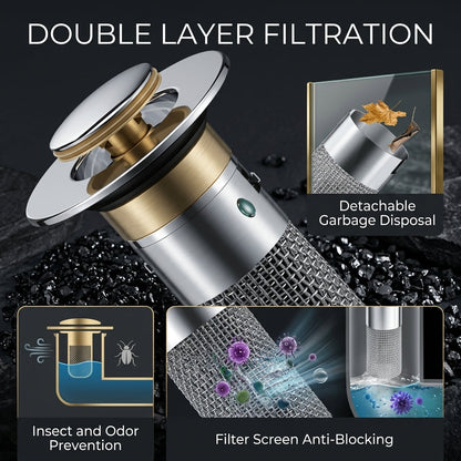 Pop-Up Anti-Clogging Sink Strainer