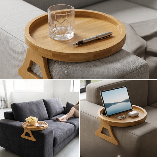 Foldable Solid Wood Sofa Armrest Tray