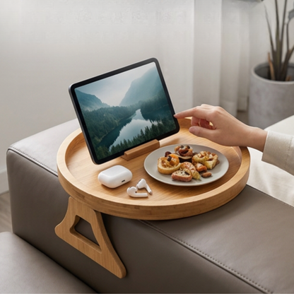 Foldable Solid Wood Sofa Armrest Tray