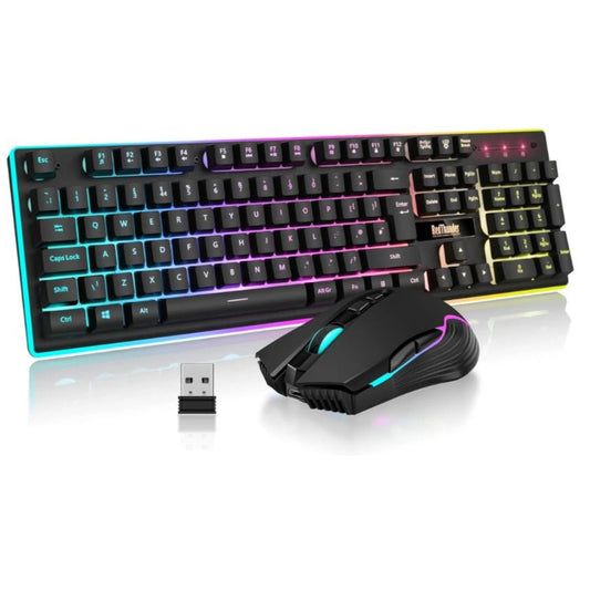 Wireless Gaming Keyboard & Mouse Combo - LED Backlit
