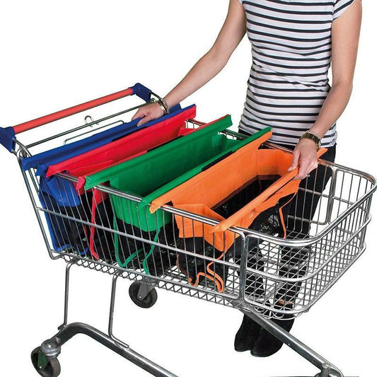 Reusable Shopping Cart Bags with Easy Carry Handles