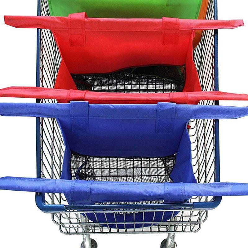 Reusable Shopping Cart Bags with Easy Carry Handles
