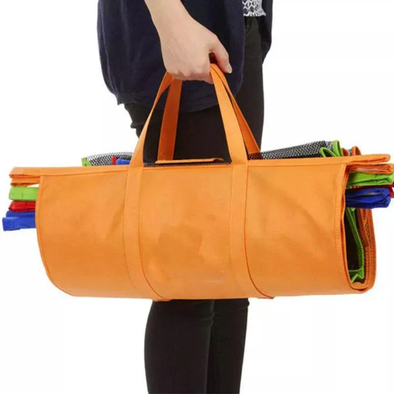 Reusable Shopping Cart Bags with Easy Carry Handles