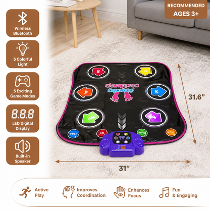 Children's Light-Up Dance Mat with Bluetooth and 5 Game Modes