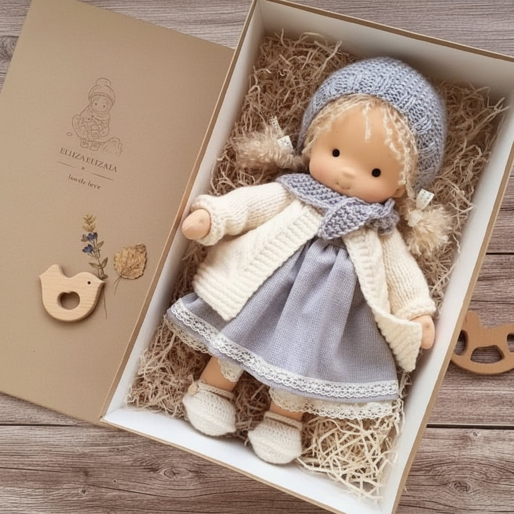 Handmade Cotton Waldorf-Style Doll – Soft Imaginative Play Toy – image 1