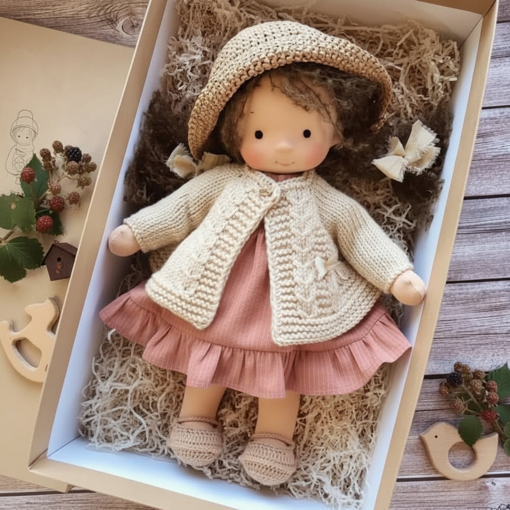 Handmade Cotton Waldorf-Style Doll – Soft Imaginative Play Toy – image 2